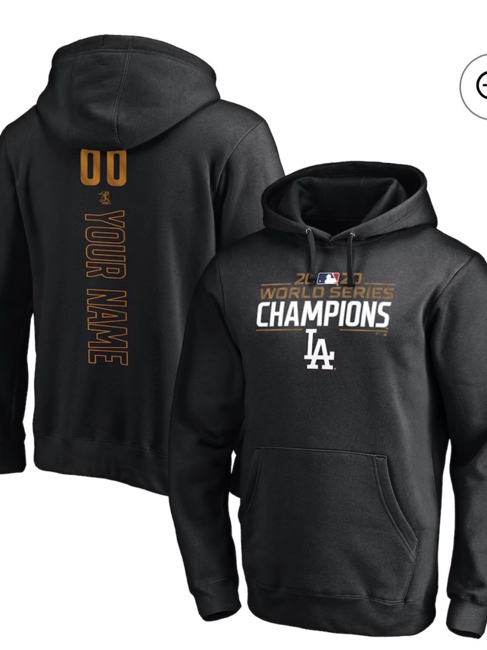 Women’s LA Dodgers 2020 World Series Champions Black Hoodie - 35 Bellinger